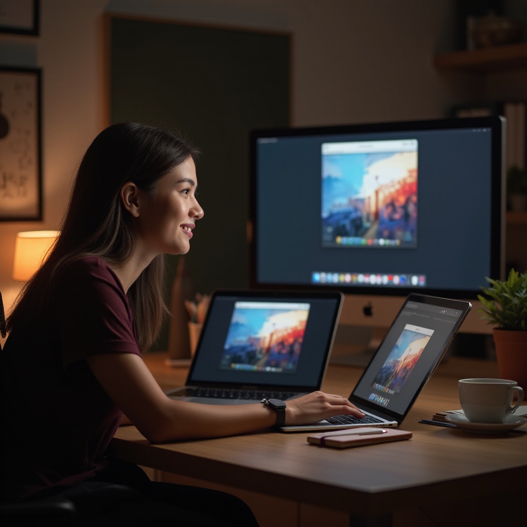 pot să partajez ecranul de pe laptop pe mac