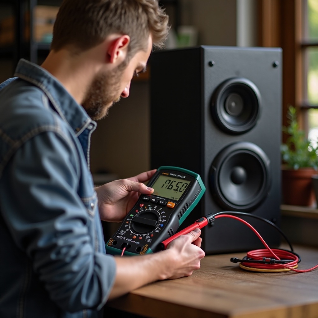 otestujte reproduktor multimetrem