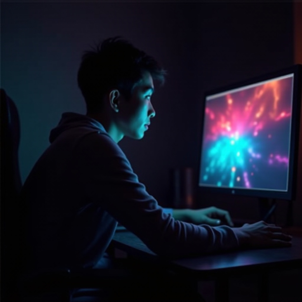 blikající barvy na obrazovce počítače