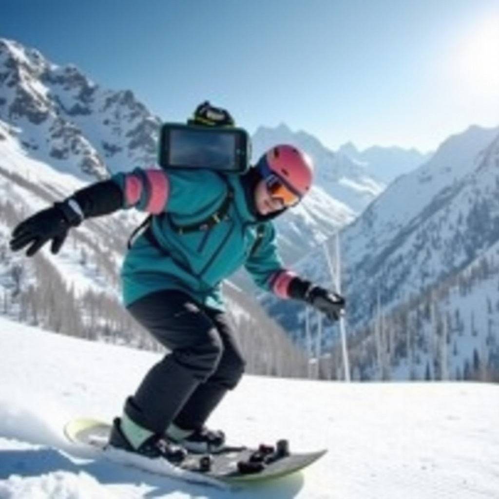 věc na vložení telefonu při snowboardingu na vodě