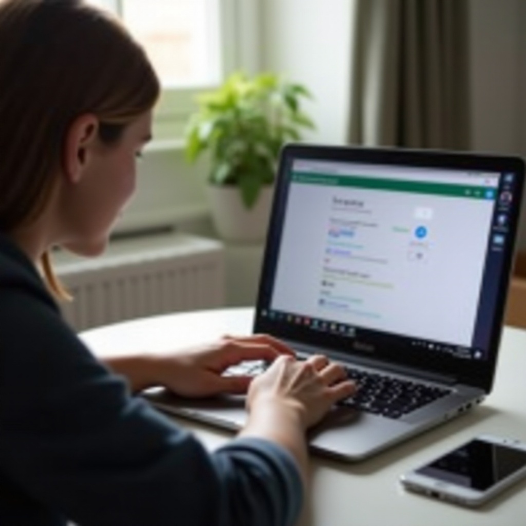Chrome odbija się podczas pisania na laptopie