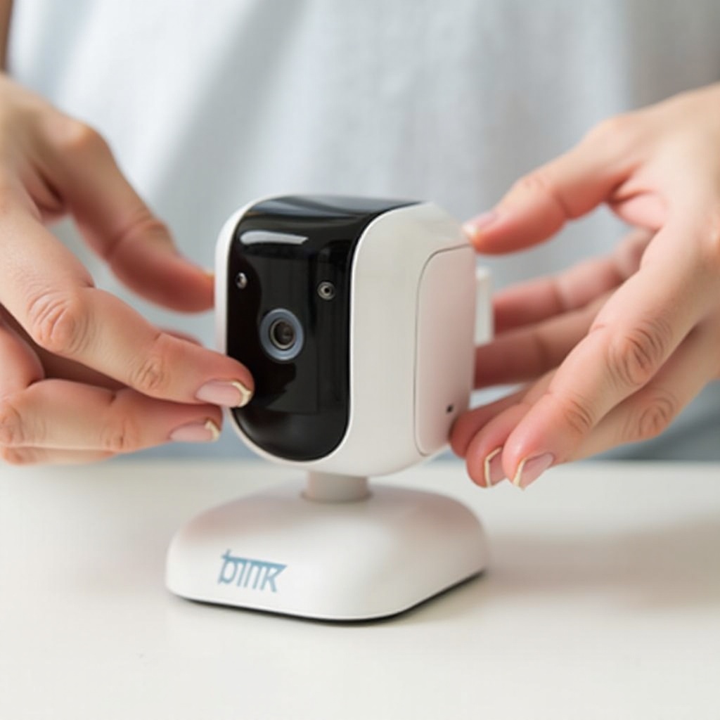 how to fit the base onto a blink camera