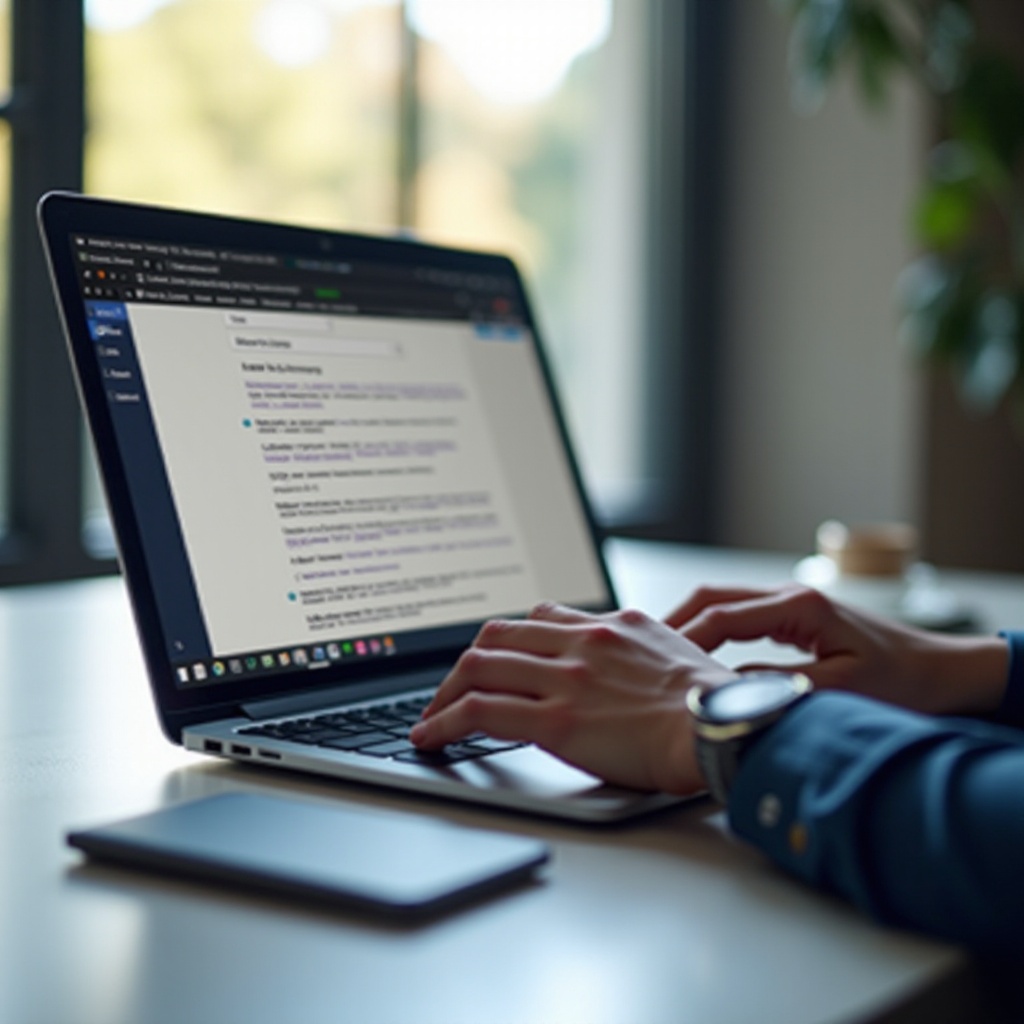 Chrome odbija się podczas pisania na laptopie