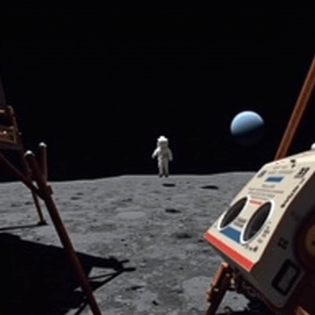 cum a ajuns camera pe lună înainte de Armstrong